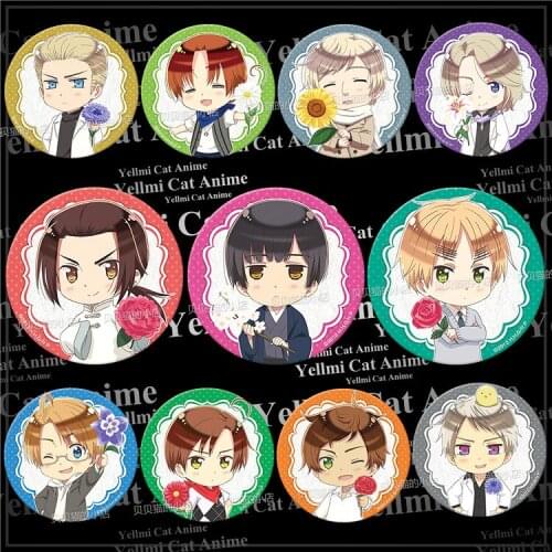 1pc 58mm Hetalia Axis Powers Feliciano Vargas Honda Badges Brooch Pins