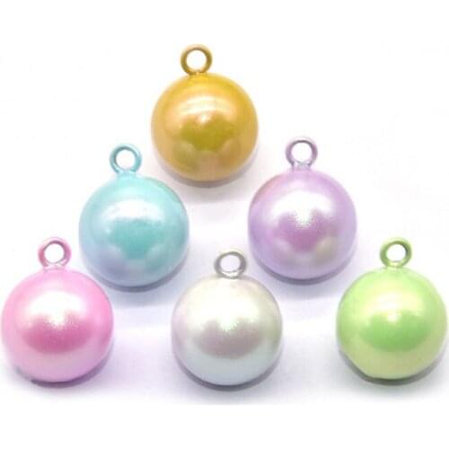 10pcs 17MM Colorful Round Close Twinkle Jingle Bells Good Luck Charm Pendant Holiday Decor Accessories Jewelry Craft Findings