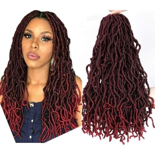 18inch Faux Locs Crochet Hair Small Dreadlocks Butterfly Locs Crochet Hair Synthetic Afro Curls Braiding Hair 21 Strands/pack