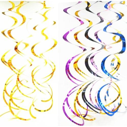 18pcs/set 70cm Spiral Pendant Foil Line for Birthday Party Wedding Balloons Garland Hanging Decorations Christmas Party Supplies