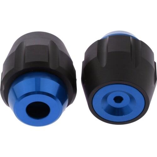 2 PCS CNC Aluminum Front Wheel Fork Axle Sliders Cap Crash Cover for Motorcycle Rim Wheels, Universal Fit, Blue