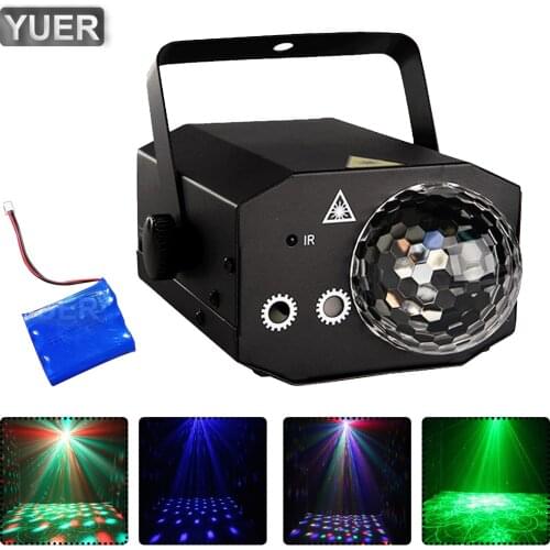 2021 DJ Disco Party Magic Ball 3X3W LED RGB Stage Effect Light RG Laser Strobe Projector With Battery Charging Remote Control