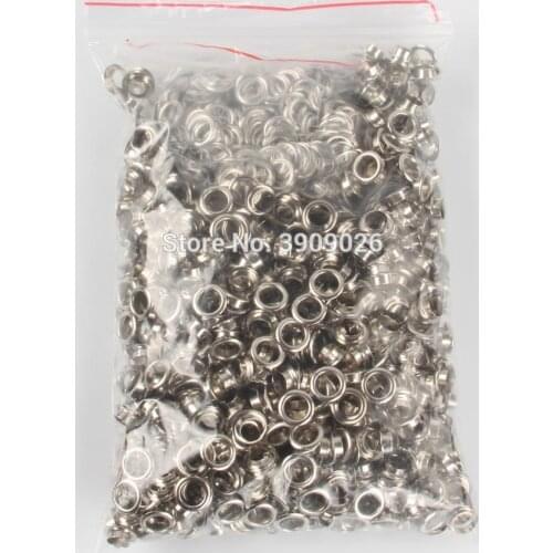 500-1000pcs 4 5 6 8 10 12 14MM Inner Diameter Eyelets Metal Steel for Manual Grommet Press Machine Button Banner Sign Making