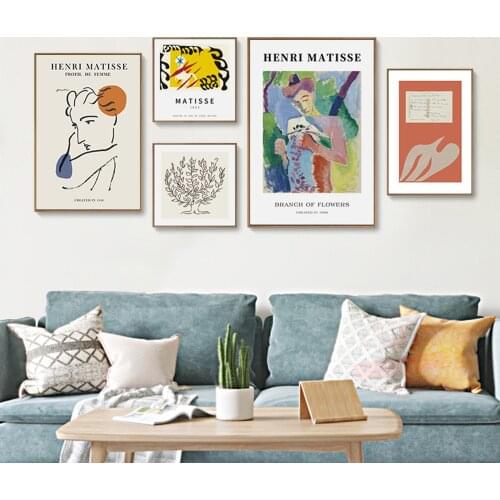 BANANART Nordic Minimalist Style Abstract art Retro Line Canvas Home Decoration Living Room Frameless