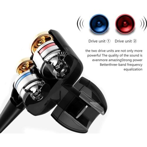 FBYEG Bluetooth Earphone Wireless Headphones Four Unit Drive Double Dynamic Hybrid Deep Bass Sport Earphone for Phone with mic