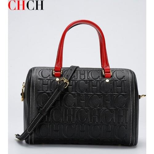 CHCH Large Capacity Vintage Womens Handbags 100% Genuine Leathe Fashion Brand Shoulder Bags Ladies Totes Women Messenger Bag