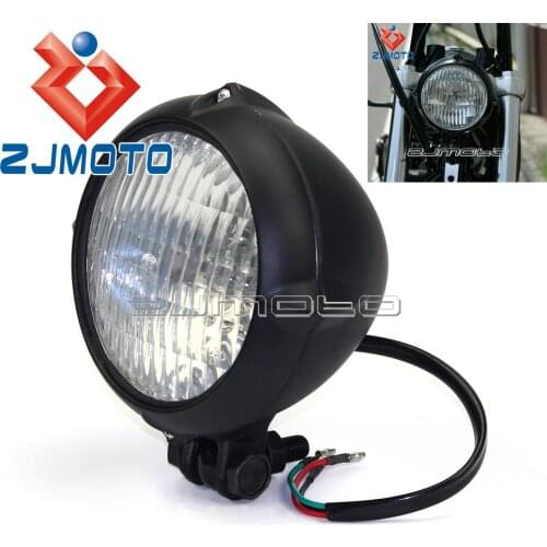 Black Vintage Motorcycle Aluminum E-mark E4 Headlight For Harley Honda Yamaha Cafe Racer Chopper Bobber Custom 4.5" Headlamp