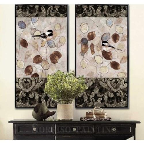 Europe Classic Black Bird Canvas Painting Hallway Wall Art Posters And Prints Corridor Pictures Living Room Home Dining Decor