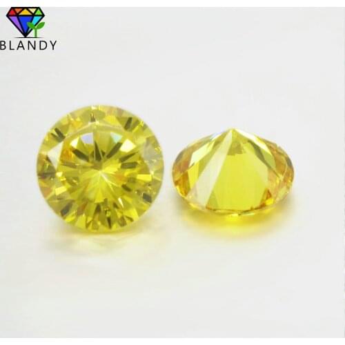 Hot Sale AAAAA 1000pcs/lot 0.8~3.0mm Round Brilliant Cut Golden CZ Stone Golden Yellow Cubic Zirconia Synthetic Gems For Jewelry