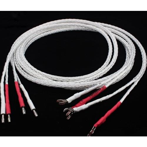 Hifi 8ag OCC Silver-plated Hifi Speaker Cable High Performance Speaker Amplifier sound Connecting line，for Amplifier and CD