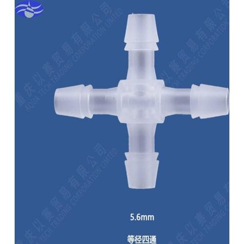 5.6mm(7/32") Cross plastic pipe connector,hose connector,pipe fittings
