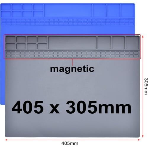 405x305mm Magnetic Heat Insulation Silicone Pad Desk Mat Maintenance Platform for BGA Soldering Pad Repair Mat