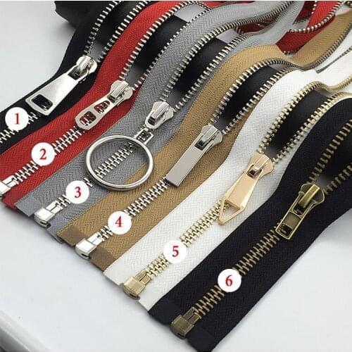 #8 metal zipper for craft 100cm 1piece open end for clothes coat jacket zipper repair copper zip 6colors high quality