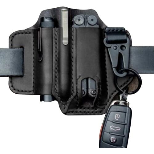 Multitool Leather Sheath Pocket Organizer Storage Belt Waist Bag for Camping for Daily, outdoor Tools Packaging