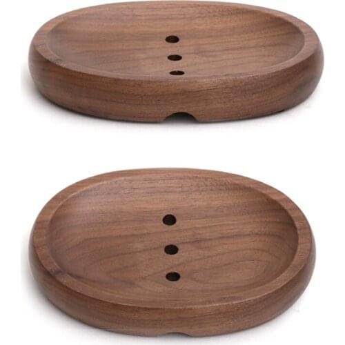 Natural Black Walnut Rectangular Round Oval Bathroom Bath Laundry Soap Dish Wholesale