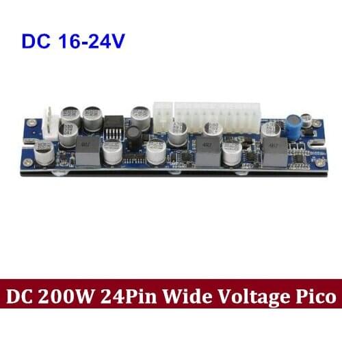 NEW DC 16-24V input DC 200W 24Pin Wide Voltage Pico ATX Switch pcio PSU Car Auto Mini ITX High Power Supply Module