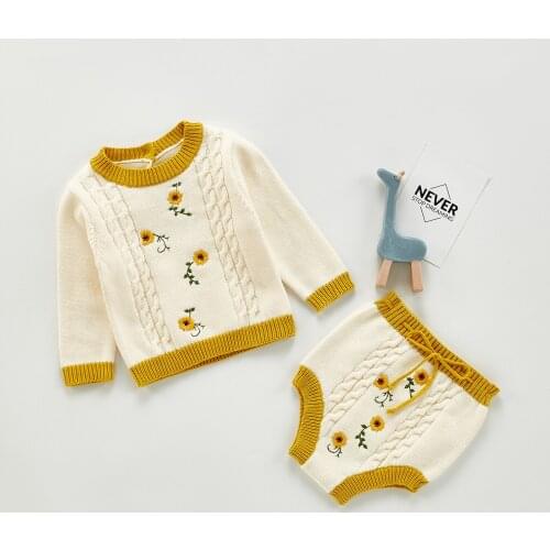 Autumn New Baby Girls Daisy Pattern Top +Pants
