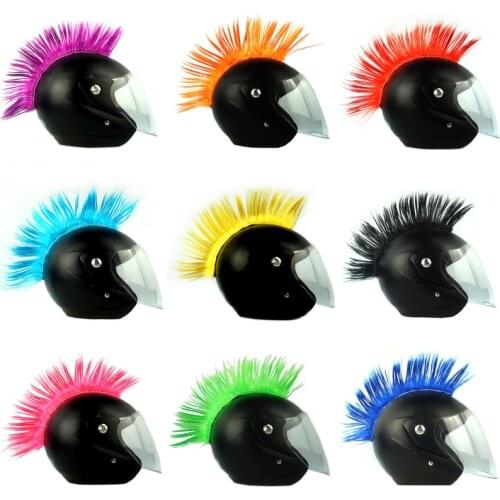 Helmet wigs Colorful Cockscomb wig Punk Headdress Funny Look