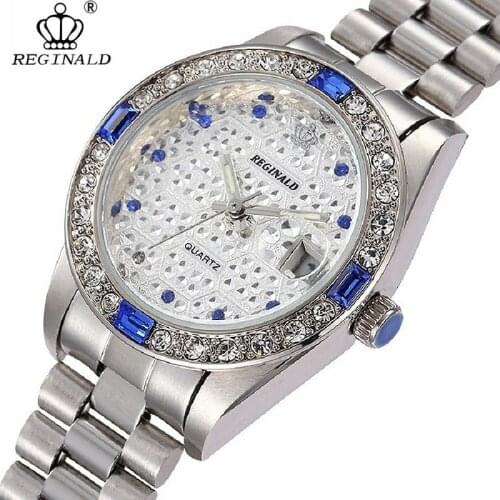 Reginald Luxury Women Watches Gold Quartz Watch Stainless Steel Rhinestone Dial Casual Bracele Dress reloj mujer 2020 Hot Sales