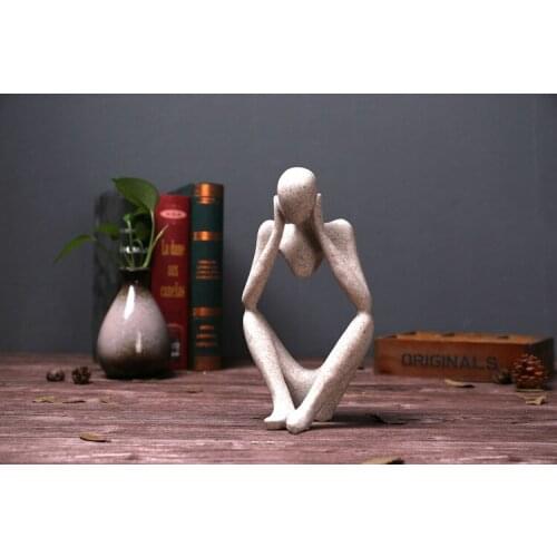 Nordic Creative Home Decoration Living Room Office Sandstone Figure Abstract Character Decoration Ornaments