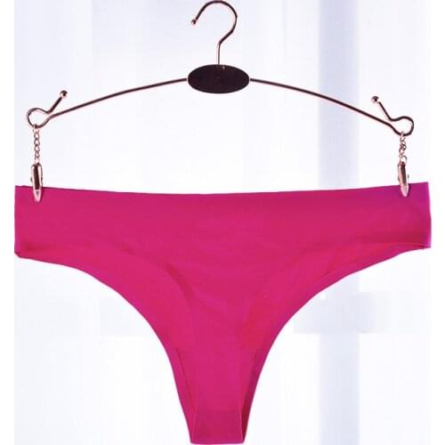 Large size Lace panties ladies thong one piece ice silk seamless thong underwear low waist sexy cotton crotch tanga mujer
