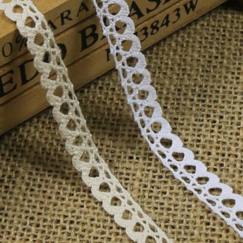 100yards New Arrival High Quality Beige/White Cotton Lace Fabric Embroidered Trims Ribbon For DIY Bridal Sewing Wedding Clothes