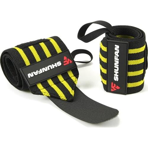 1Pair Wristband Support Gym Adjustable Stripe Wristand Elastic Bandages Weightlifting Breathable Wrist Support Safety Gym Sport