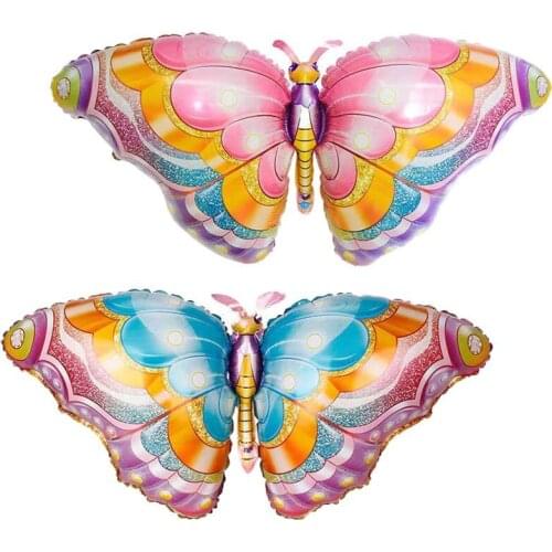 1Pcs Butterfly Foil Balloons Colorful Butterfly Helium Balloon for Girls Birthday Party Baby Shower Decorations Kids Air Globos