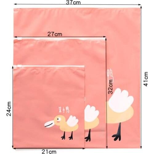 1pc S/M/L Travel Clothes Storage Bag Cute cartoon plastic waterproof Self-sealing bag
