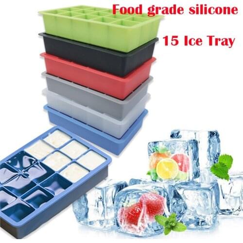 1PC Silicone Ice Cube Maker Form For Ice Candy Cake Pudding Chocolate Molds Easy-Release Square Shape Ice Cube Trays Molds