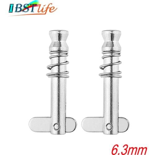 2PCS 6.3*42mm 1/4 inch Quick Release Pin for Boat Bimini Top Deck Hinge Marine Stainless Steel 316