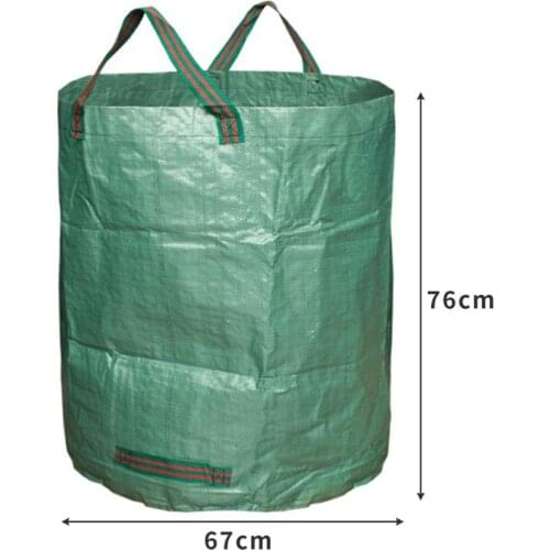 3pc67*76cm Large Capacity Garden Bag Reusable Leaf Sack Trash Can Foldable Garden Garbage Waste Collection Container Storage Bag