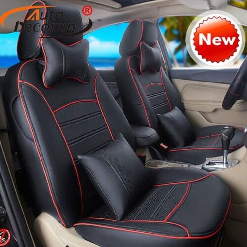 AutoDecorun 14PCS/set custom seat cushion for Hyundai Veloster accessoires seat covers PU leather seat supports covers styling
