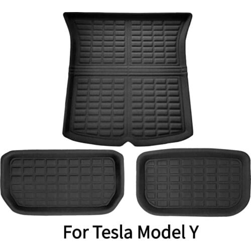 Car XPE Rear Trunk Storage Mat Front Trunk Mat Floor Waterproof Tasteless Protective Pads for Tesla Model Y 2021 3PCS