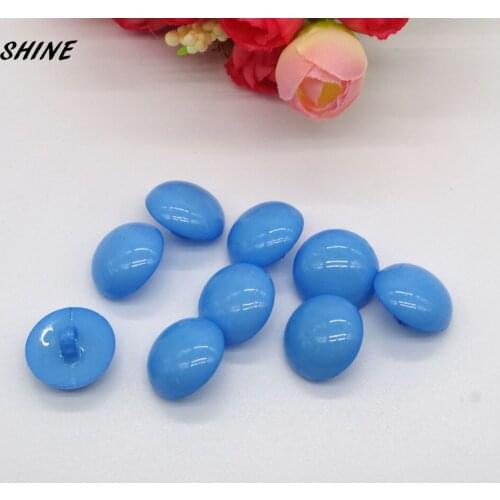 SHINE Nylon Sewing Buttons Scrapbooking Round Blue Single Hole 18mm Dia. 12PCs Costura Botones Decorate bottoni botoes