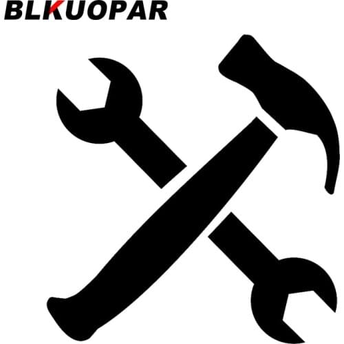 BLKUOPAR for Hammer Screw Wrench Silhouette Car Stickers Die Cut Vinyl Car Wrap Decals Accessories Vehicle Windshield Decoration