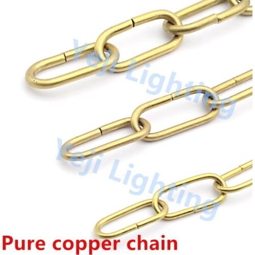 Pure copper brass chains 3 / 4 / 5 / 6 / 8mm Rust brass chain for chandeliers hotel lights crystal lamp retro led pendant lamps