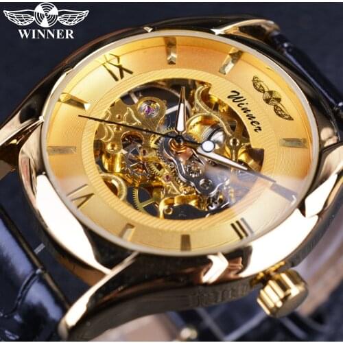 Winner Classic Design New Style Skeleton Mens Watch Top Brand Luxury Montre Homme Clock Men Wristwatch Mechanical Skeleton Watch