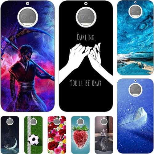 For Motorola Moto G5S Plus XT1803 XT1805 XT1806 XT1804 XT1802 Case Cartoon Pattern Hard Matte Cover Coque Animal Flower Shell