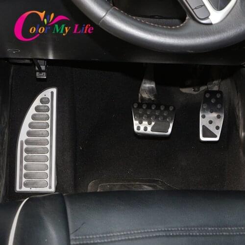 Color My Life AT Car Gas Pedal Brake Pedal Cover Rest Pedale Fit for Fiat 500 X 500X 2015 - 2020 Auto Pedals Accessories