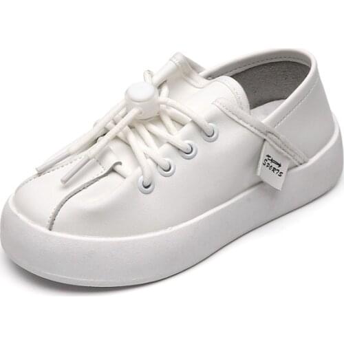 Childrens Solid 2021 New Boys' Soft-soled Lace-up Casual Shoes Girls White Shoes Single Shoes Flats Hot Casual Kids Shoes