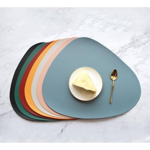 4 6 8PCS Place Mat Tableware Pad Placemat Table Mat Heat Insulation PU Leather Placemats Bowl Coaster Kitchen Non-Slip