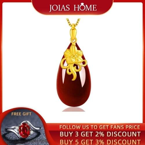 JoiasHome Silver 925 Jewelry Gemstones Pendant Necklace for Women Water Drop Shaped Neck Ornament High Quality Birthday Gifts