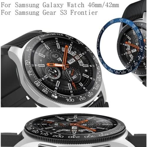 Galaxy Watch Bezel Ring for Samsung Galaxy Watch 46mm/42mm Gear S3 Metal Stainless Steel Bezel ring Adhesive Cover for Gear S3
