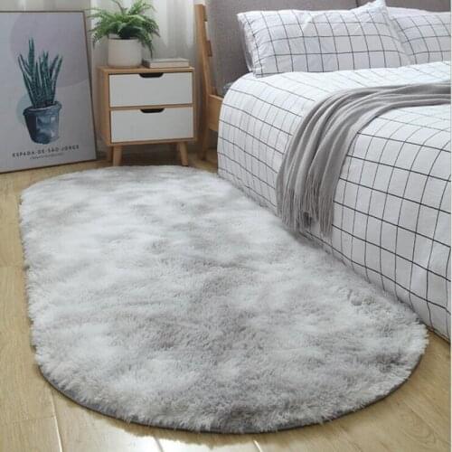 Tie Dyeing Carpet For Living Room Decorative Floor Rugs Fluffy Plush Mats Oval Shaggy Faux Fur Area Rug Bedroom Silky Mats