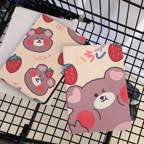 Lovely Strawberry Bear Rabbit Soft Tablet Protective Case For iPad Air 1 2 3 Mini 4 5 Pro 2017 2018 2019 2020 Cover