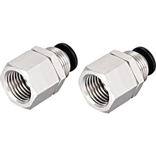 Uxcell 2pcs 6mm Tube to 1/4BSPT Push Lock Fitting, Bulkhead Union Air Fittings for Polyurethane or Nylon Tubing etc