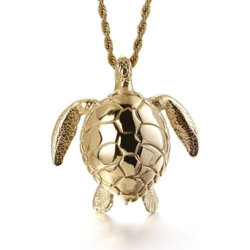 Stainless Steel Animal Turtle Titanium Steel Casting Small Turtle Tortoise Pendant Popular Mens