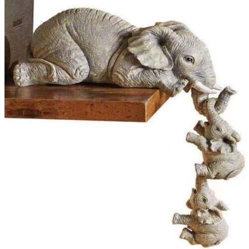 2021 Novel Elephant Resin Decoration Sweet Figurine Home Animal Ornament Desktop Decor Handmade Crafts Sculpture For Home Decor