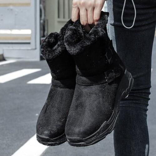 2020 new winter snow boots women warm and velvet casual fashion thick-soled outdoor short boots thick cotton shoes